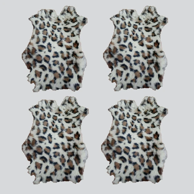 4PCS Natural Rabbit Fur Skin Pelts Hide Animal Print Fur Leather DIY Crafts Soft 4PCS Natural Rabbit Fur Skin Pelts Hide Animal Print Fur Leather DIY Crafts Soft