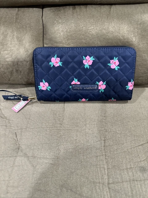 Simply Southern Phone Wallet w/ Wrist Strap Zipper Rose NEW