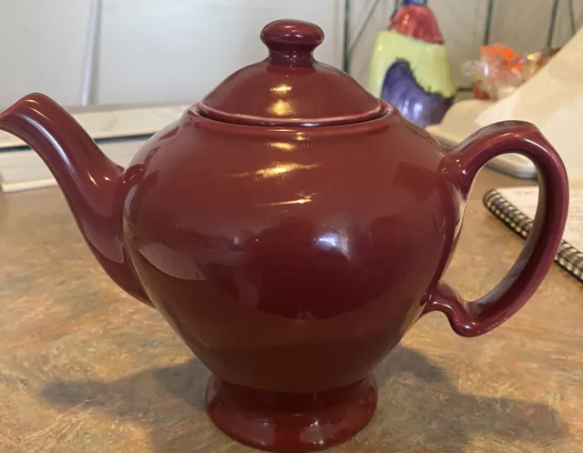 vintage McCormick teapot Baltimore MD Made In U.S.A. Maroon Tea Pot