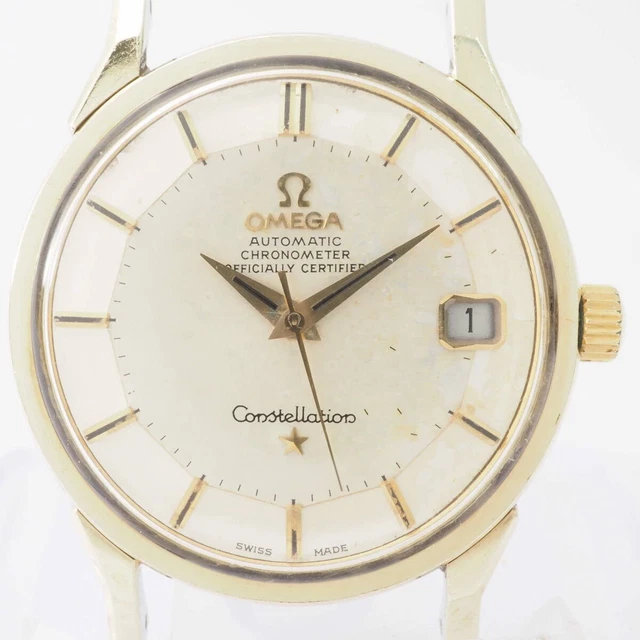 OMEGA CONSTELLATION PIE Pan Dial 168.005 Cal 564 Dog Leg Gold Capped SS