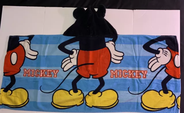 Toalla de baño con capucha Walt Disney para niños jóvenes Mickey Mouse