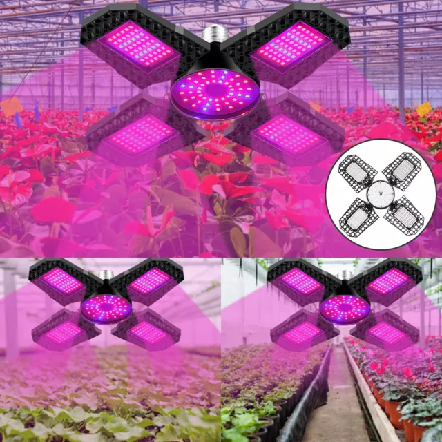 LED E27 Vollspektrum Wachstumslampe Pflanzenlampe Faltbare Grow Pflanzenlicht DE 2