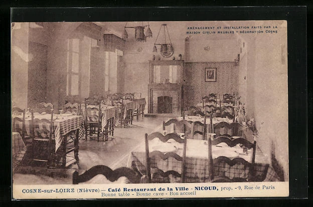 CPA Cosne-sur-Loire, Café Restaurant de la Ville - Nicoud
