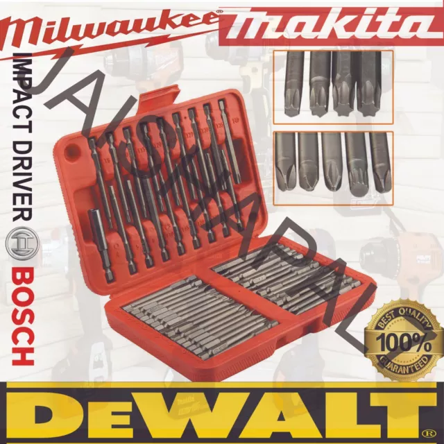 50 Stck. extra lange Sicherheitsbits passt Makita Dewalt Bosch Milwaukee Schlagschrauber