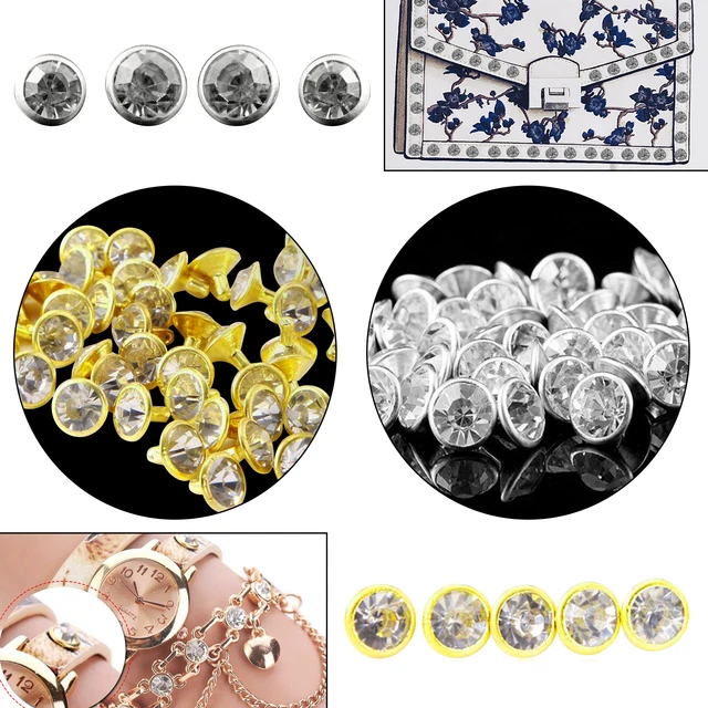Gold Silber Strass Nieten Kristall Beutel Schuhe Dekor Handarbeiten 8mm 10mm