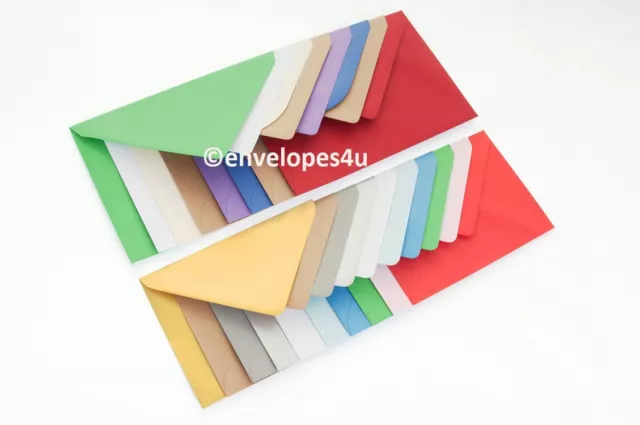50 High Quality Coloured C6 114x162mm Envelopes for A6 Cards 100gsm FREE UK P&P