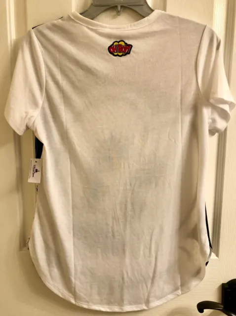 Disney Mickey Mouse T Shirt Ladies Medium White Dots NWT Oh Boy! Patch 2