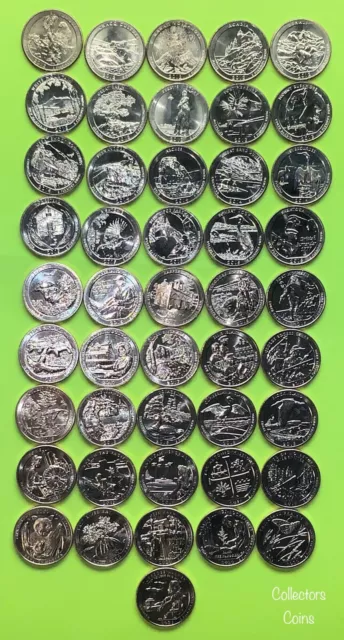 2012 - 2021 "S" Mint National Park ATB Quarter 46 Coin COMPLETE Uncirculated Set