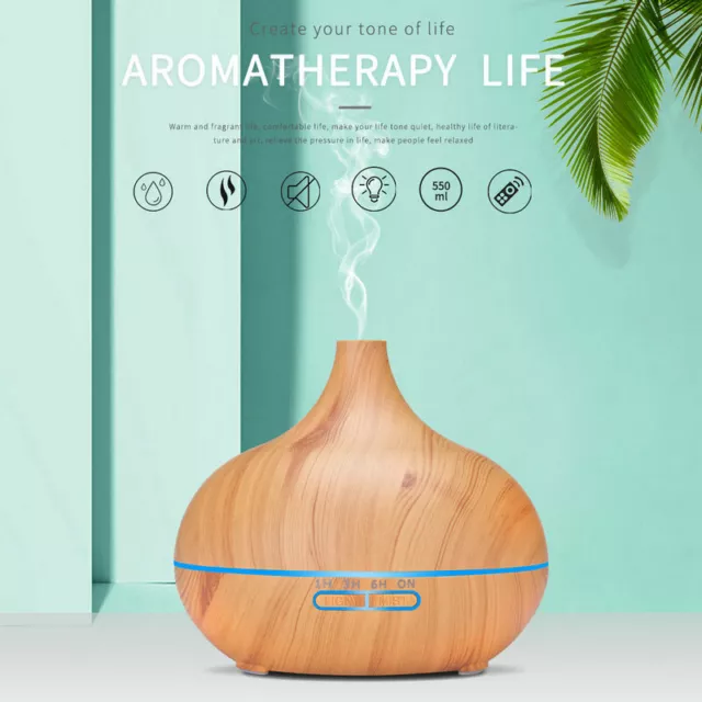 LED Air Humidifier Aroma Oil Ultrasonic Air Diffuser 7 Colour Home Defuser 2