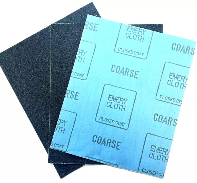 9 x 11 EMERY CLOTH COARSE SANDPAPER SHEETS - CLOSED COAT - 50 PIECES - OLD STOCK