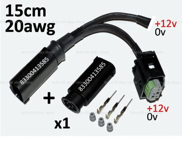 BMW DC Accessory Plug 15cm/20awg/2p +1 83300413585 - R1200 R1250 GS XR RS RT