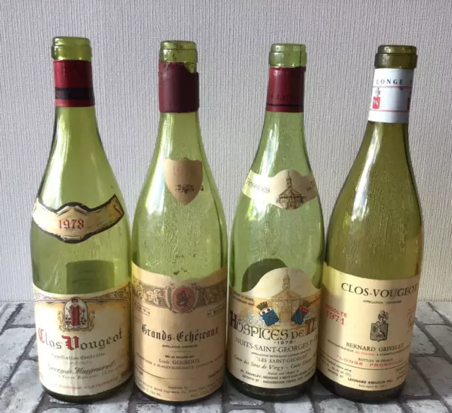 Grand echezeaux Hospices de  nuizs Clos vougeot empty bottles 4pcs of set  TT81