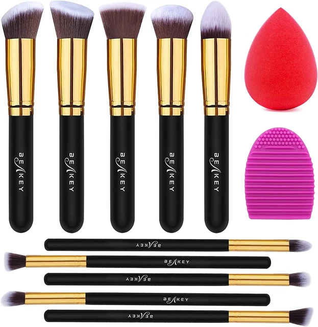 Cipria Fard Pennelli kabuki per ombretti Kit di pennelli per trucco con spugna