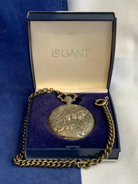 LEGANT POCKET WATCH in Box 17 Jewels Incabloc Swiss Made Double Hunter ...
