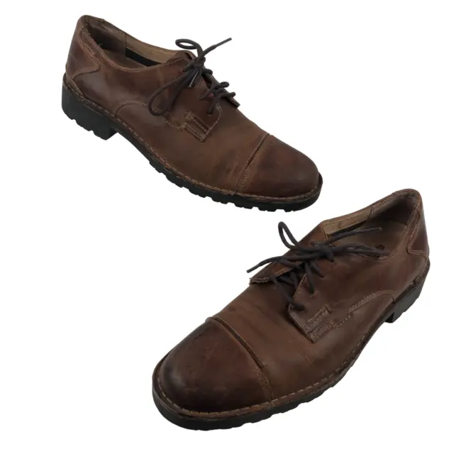 CLARKS MEN'S 12 Brown Leather Lace-up Casual Loafers $29.00 - PicClick