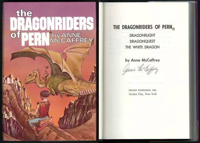Anne McCaffrey SIGNED AUTOGRAPHED The Dragonriders of Pern HC Omnibus 1st Ed NEW