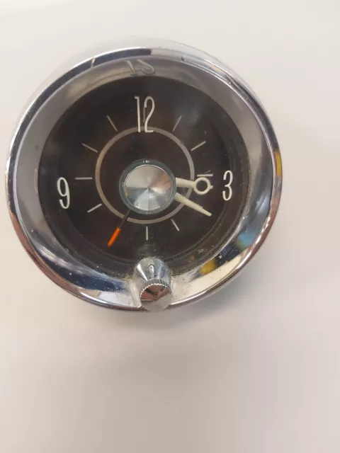 1963 1964 Cadillac Clock with Chrome Housing Bezel Dash Trim