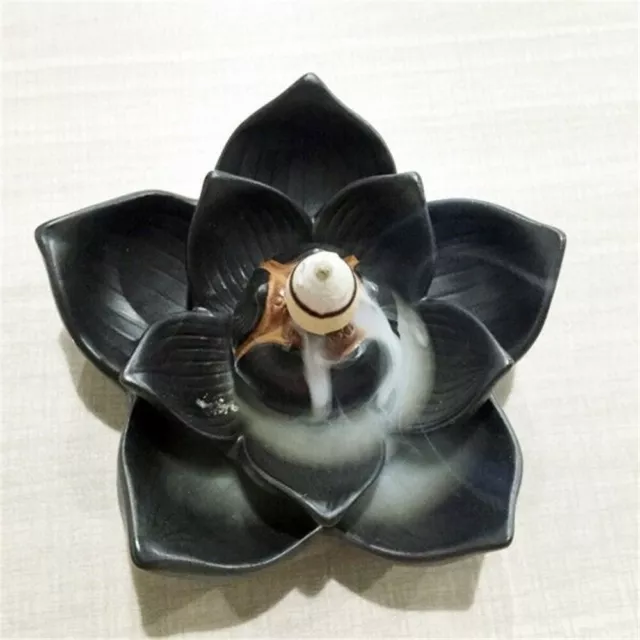 Buddhism Creative Ceramic Incense Smoke Backflow Lotus Censer Tower Reiki Yoga