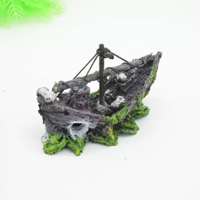 Aquarium Ornament Wreck Sunk Ship Sailing Boat Destroyer Fish Tank Cave DAGUL 2