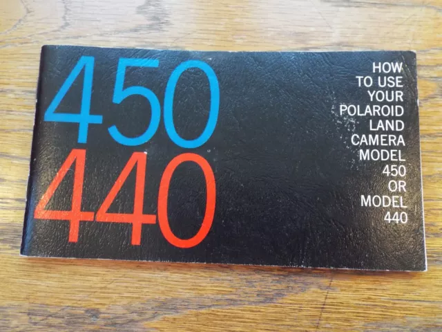 Vintage POLAROID 450/440 Land Camera Model Owner's Manual Users Guide Brochure