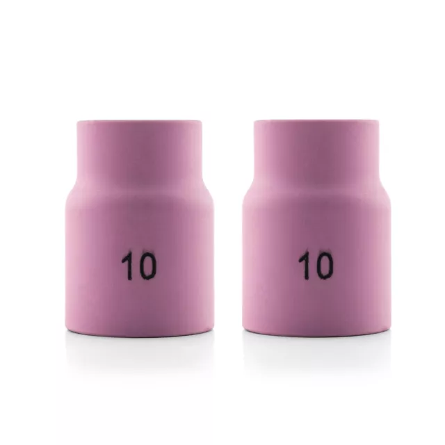 WP-17 | 18 | 26 TIG Ceramic Cup / Nozzle STUBBY #10 Gas Lens - 2 Each - 54N12SW