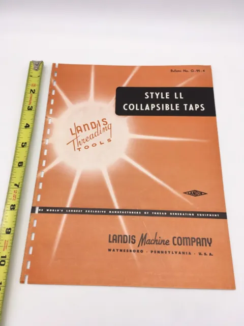 1961 Landis Threading Tools Sales & Specification Brochure Waynesboro P.a.