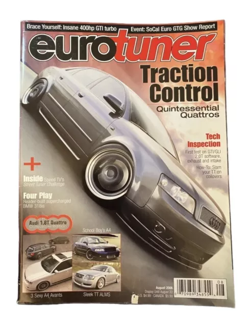 EuroTuner Magazine Audi A4 Traction Control Cover Aug 06 Back Issue Avant TT BMW
