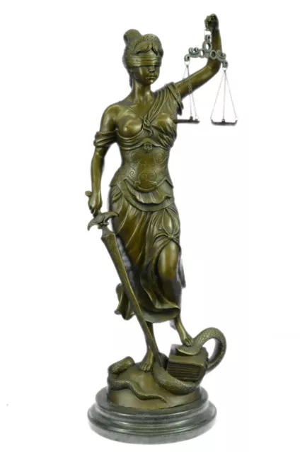LAWYER LAW STUDENT GRADUATION GIFT Lady Blind Justice Bronze Marble Statue Art