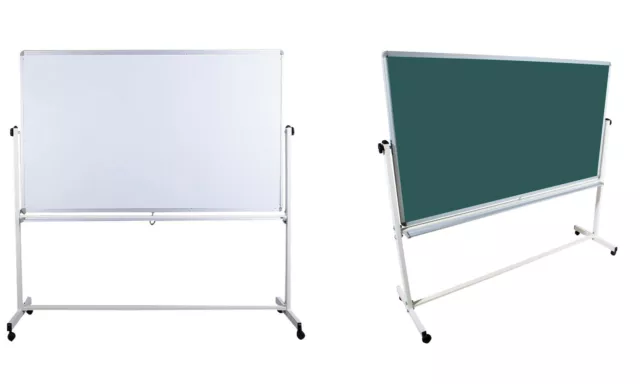 Mobiles Whiteboard Schultafel Kombitafel fahrbar Kreidetafel Memoboard 2 Größen