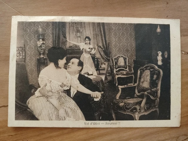 Cartolina Film Soc. An. Ambrosio Terni 1916 Periodo Ww1 Viaggiata Val D'olivi
