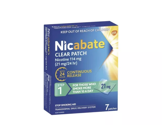 Nicabate Quit Smoking 24 Hour Patch Step 1 - 21mg 7 Pack