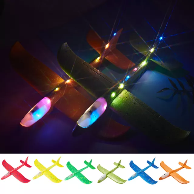 NEW LED Light Foam Hand Throw Maneuver Glider Foam Airplane Model Kids Toys Gift