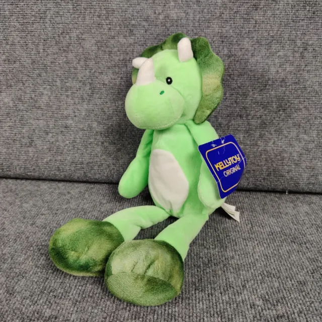 KELLYTOY TRICERATOPS DINOSAUR Plush Green Frosted Dino Horns Stuffed Animal  8 $13.29 - PicClick