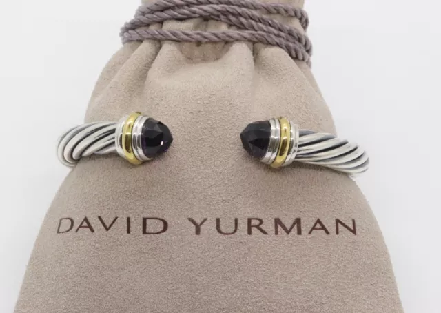 DAVID YURMAN STERLING Silver 7mm Cable Classic Bracelet Amethyst 14k ...
