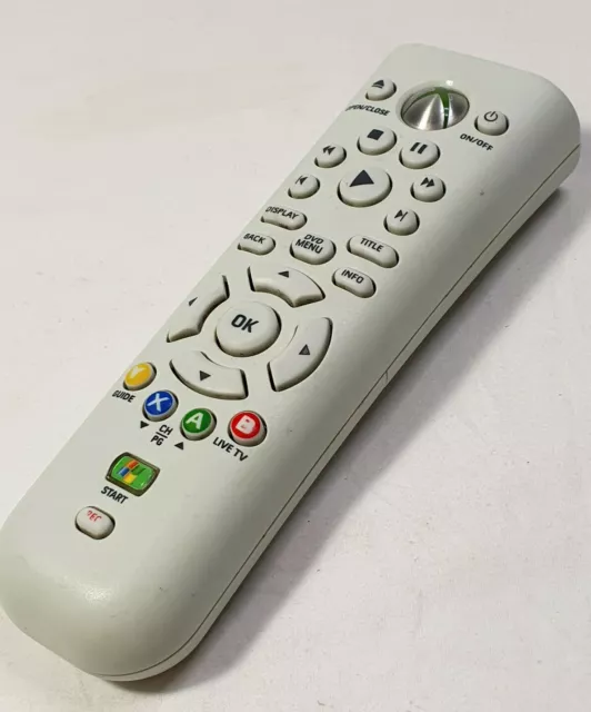 Retro Microsoft XBOX 360 Media DVD Remote Control White Medium Multi Battery
