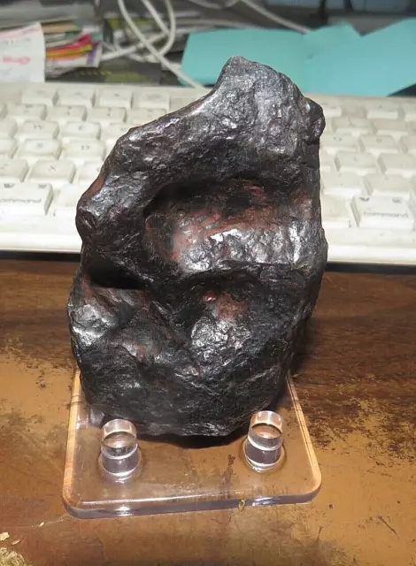 520 gm . CANYON DIABLO IRON METEORITE  MUSEUM GRADE ARIZONA  STAND 1.2+ LB