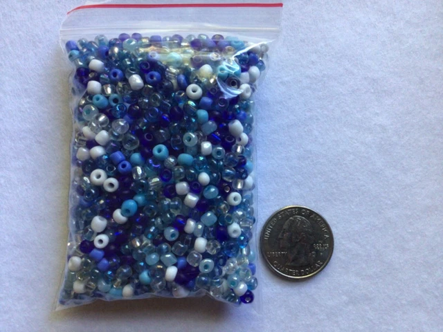 Wholesale Craft 1000pcs Bulk 6/0 Glass Seed Bead 100g AWESOME DEAL Blue Mix
