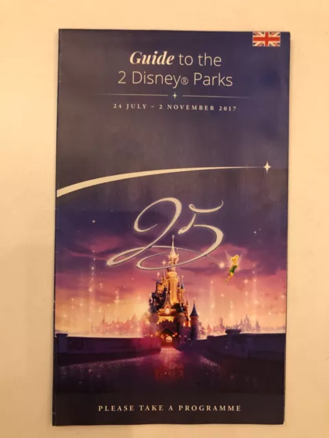 Disneyland Paris 25th Anniversary Map Guide to the two parks | Brand New