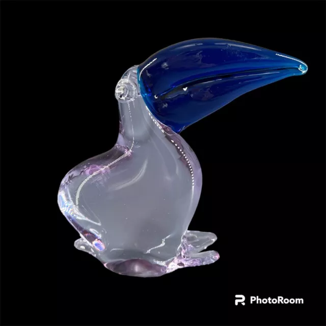 Blown Art Glass Toucan Puffin Alexandrite Neodymium Color Changing Bird Figurine