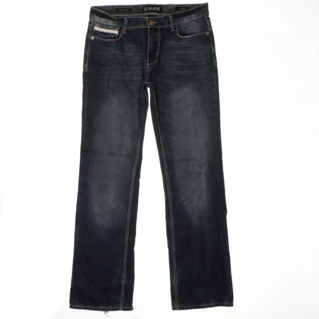 CJ Black Low Rise Bootcut Jeans Mens Size 32x34 Actual 33x32.5 Blue Cotton Denim
