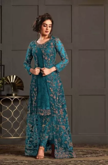 Indian Heavy Bridal Salwar Kameez Anarkali Pakistani Dress Bollywood Party Suit