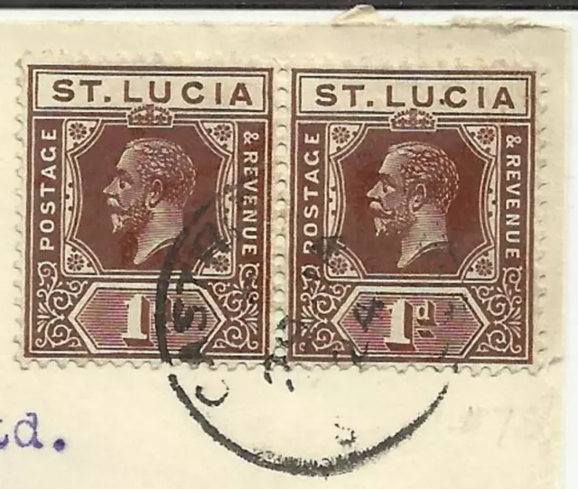 St Lucia SG#93(x2)Castries 29/JA/24 to Canada, opened three sides 2