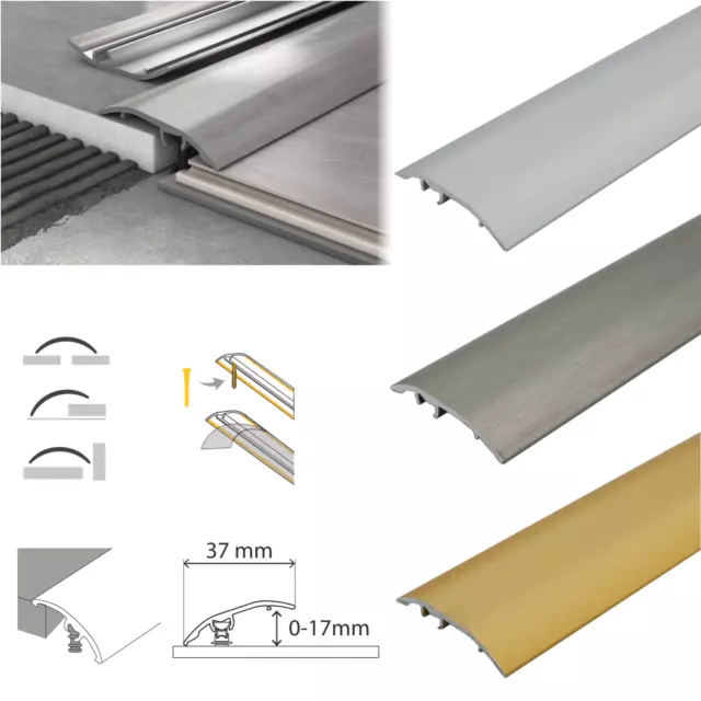 Aluminium Door Bars Threshold T profile Transition Trim for LVT Floor  0.9mx25mm