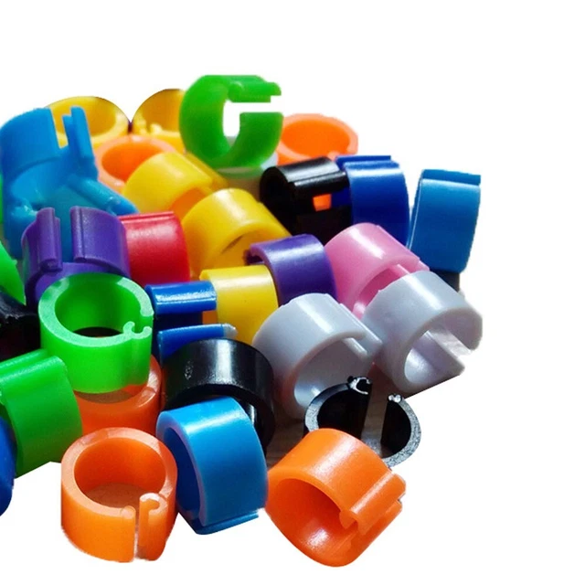 8mm Poussins Anneaux Pince Jambe Bird Pigeon Plastique Ré-utilisation 7mm/0.7cm