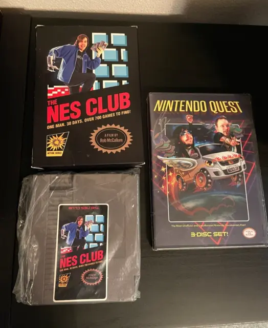 Nintendo Quest by Rob McCallum DVD Edition Signed w/ NES Club Cart Game Box