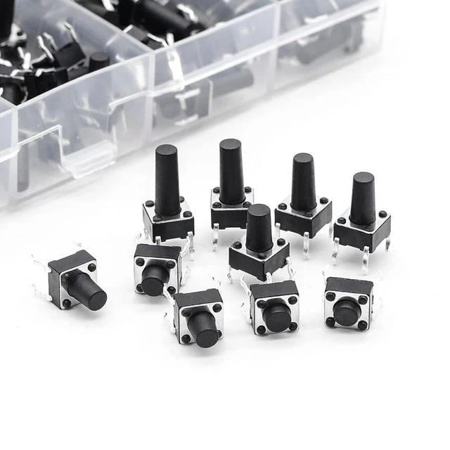 Lot De 10 Boutons Poussoirs Miniatures 6x6x5mm - Composants électroniques Neufs Pour Bricolage