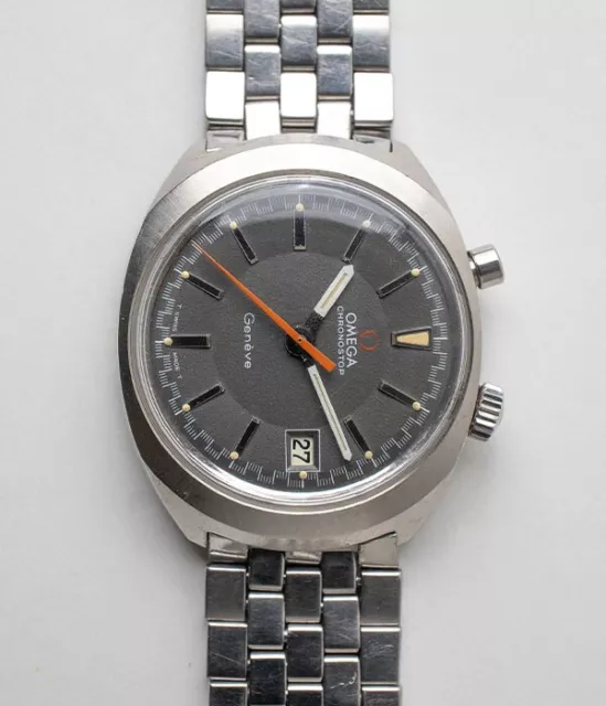 1969 Omega Chronostop 'Driver' 145.010 Men's 35mm Steel Manual Sideways Watch