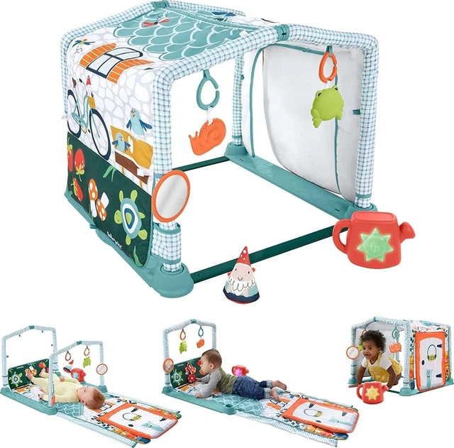Fisher-Price 3-in-1 Baby Gym Tummy Time Playmat Toys Crawl Tunnel