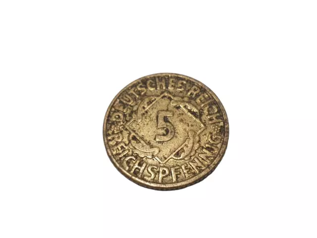 1197: 5 Reichspfennig 1924 D Fehlprägung Stempelbruch 2