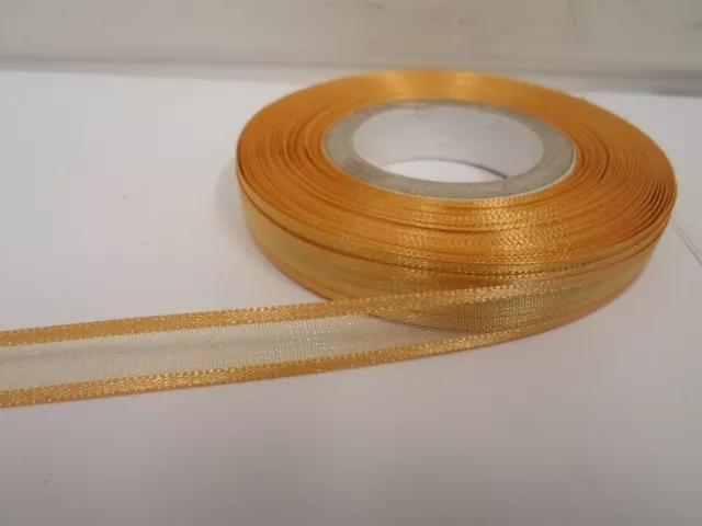 10mm Edged Organza Ribbon 2 metres or 25 metre roll double side Satin Tape Trim